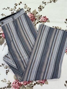 Y2K Kenneth Cole New York Striped Pant | 100% Cotton | Size 30x27 (Hemmed)